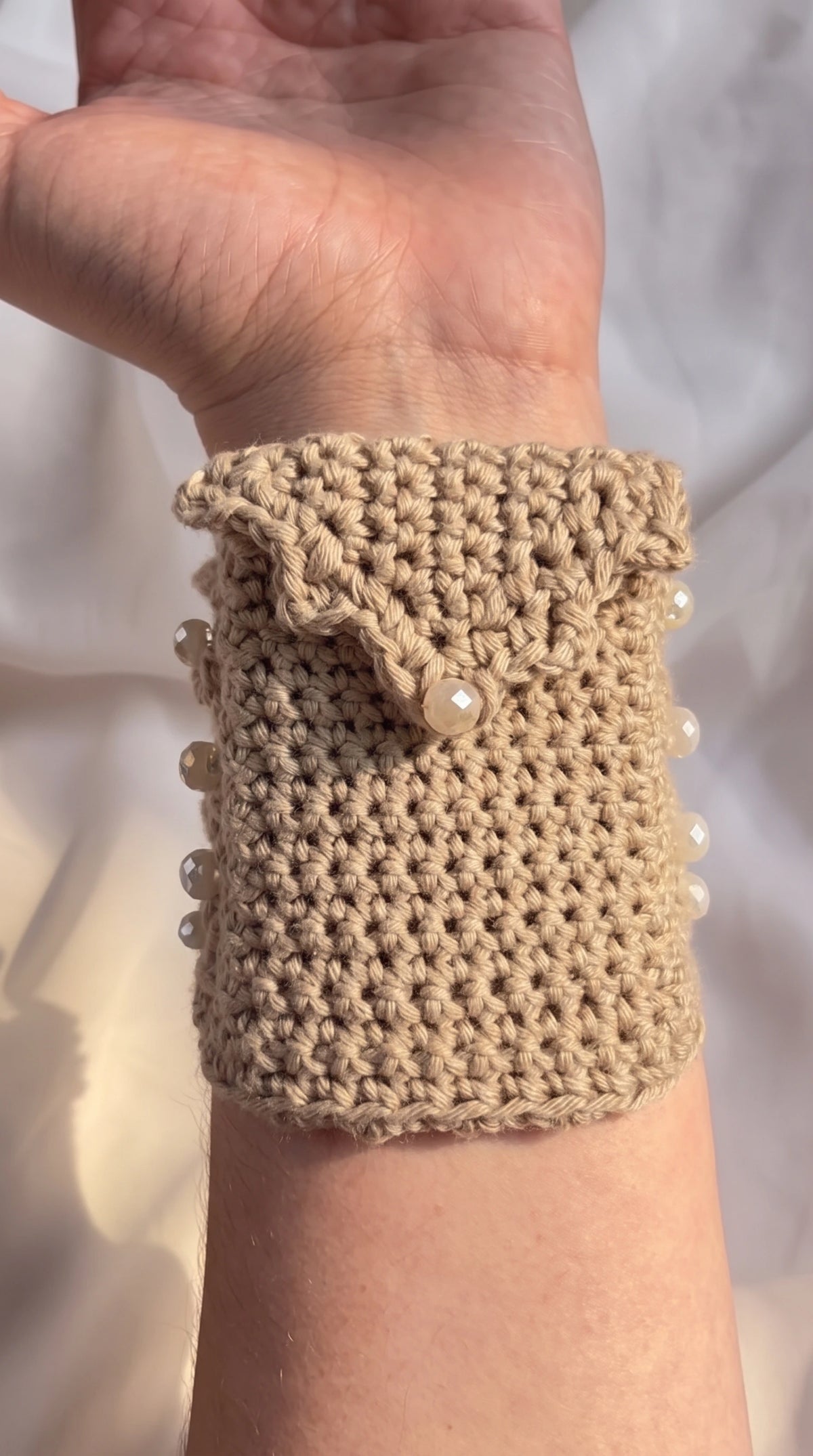 Crochet Wrap Bracelet & Mini Wrist Wallet Pattern 2-in-1 – No Sewing!