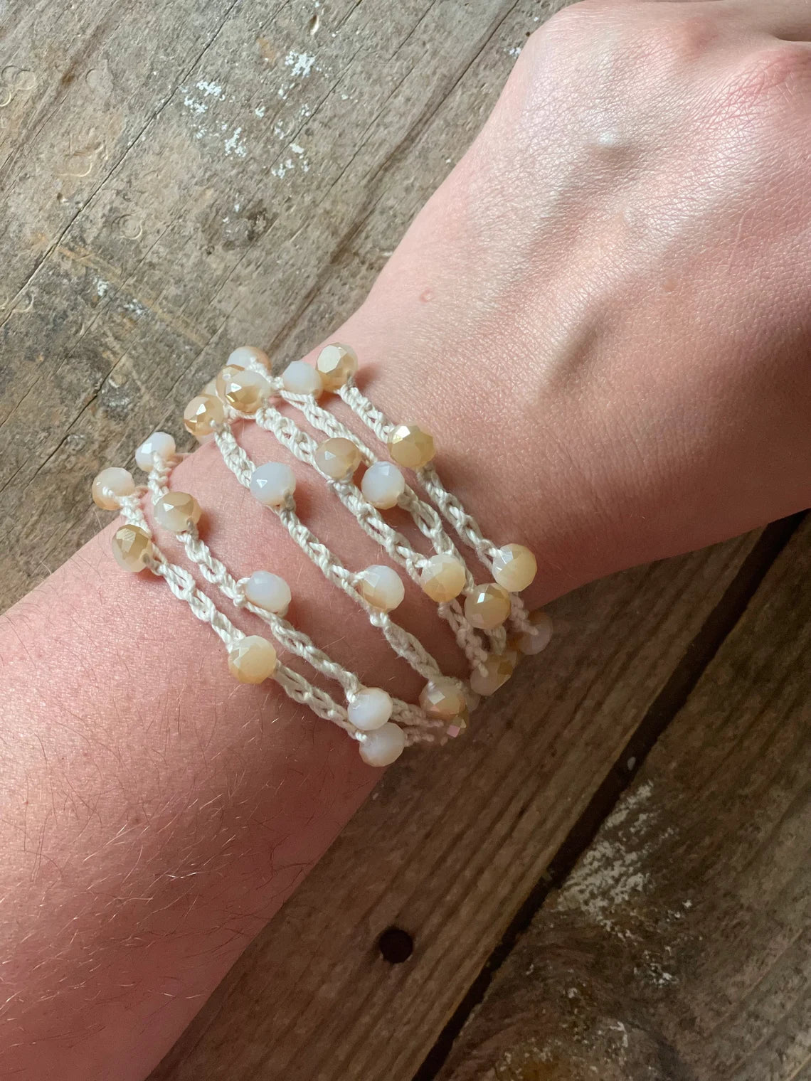 Beaded Crochet Bracelet Pattern 2-in-1