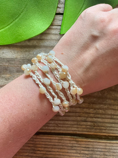 Beaded Crochet Bracelet Pattern 2-in-1