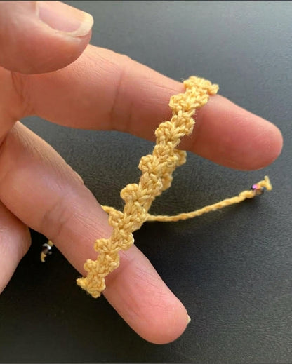 Golden Friendship Bracelet Crochet Pattern