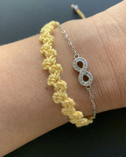 Golden Friendship Bracelet Crochet Pattern