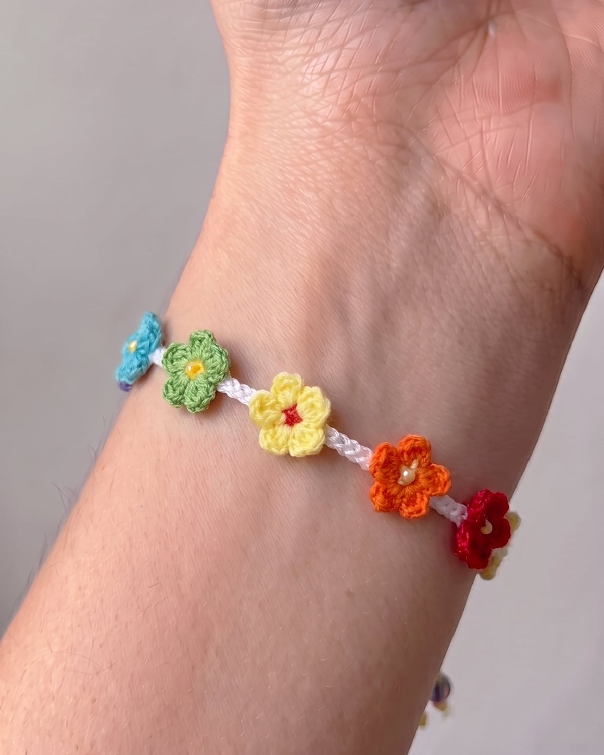 Rainbow Bloom Crochet Bracelet & Choker — PDF Pattern