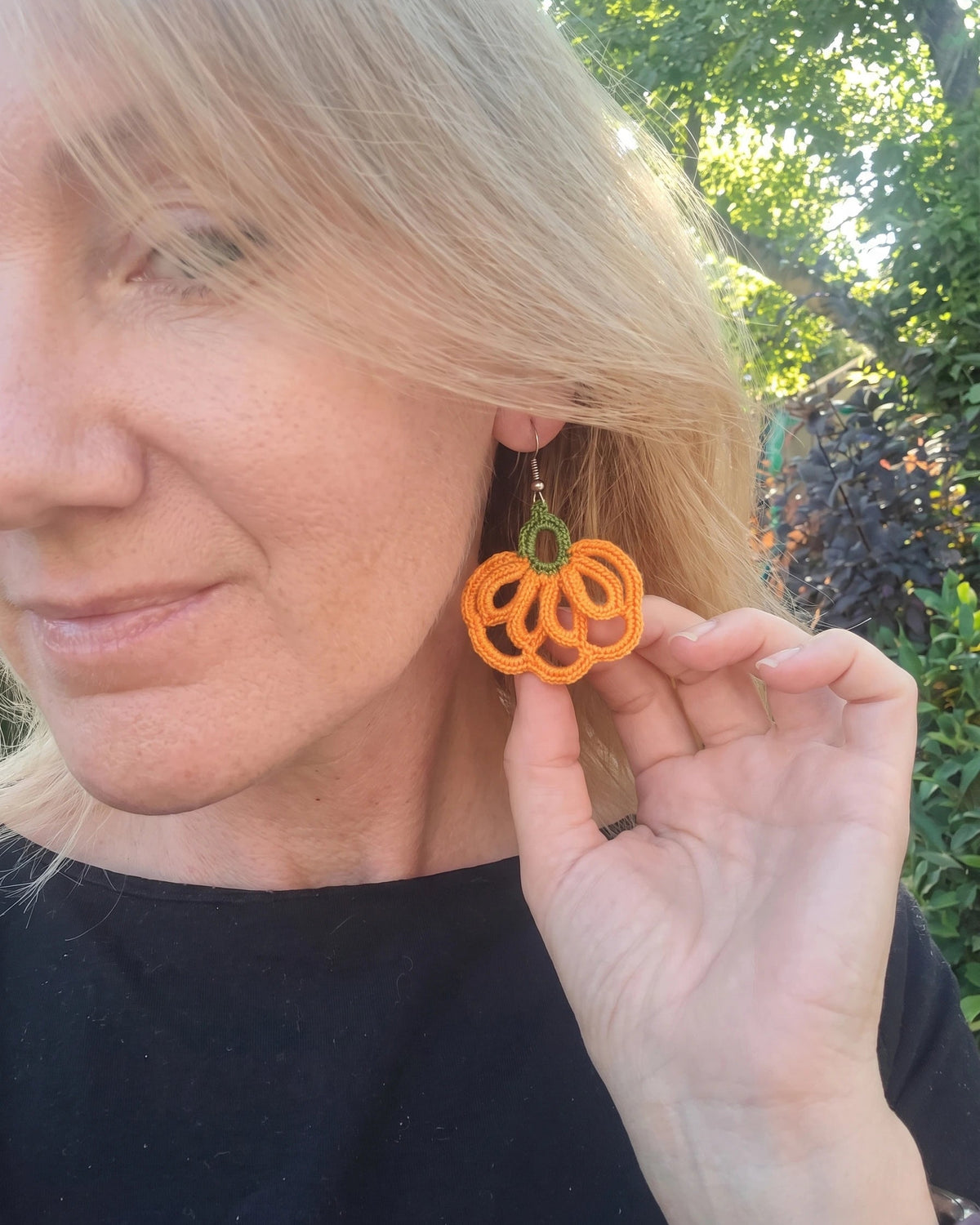 🎃 Halloween Pumpkin Earrings Crochet Pattern