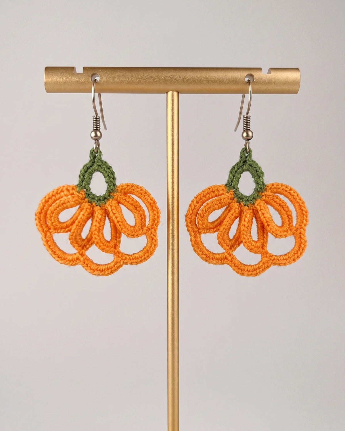 🎃 Halloween Pumpkin Earrings Crochet Pattern