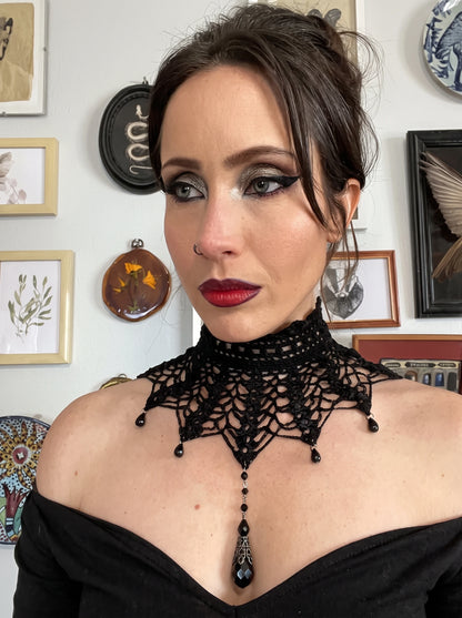 Gothic Crochet Collar Pattern 🖤🕷️
