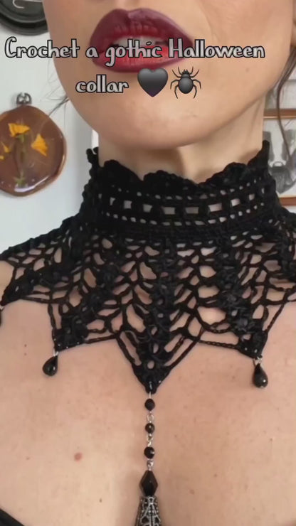 Gothic Crochet Collar Pattern 🖤🕷️